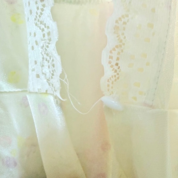 Vintage Long Nightgown Robe Set Lace Trim Floral Romantic 80s - Picture 8 of 13